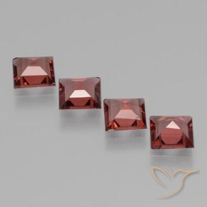 Gemas de Granate rodolita Rojo escarlata natural de 2.43 ct, Cuadrado, VS