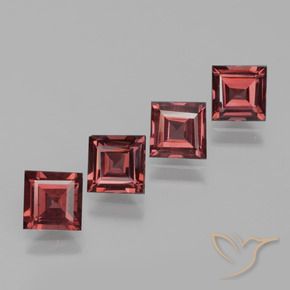 Gemas de Granate rodolita Rojo oscuro natural de 2.75 ct, Cuadrado, VS