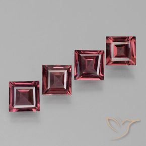 Gemas de Granate rodolita Rojo oscuro natural de 2.47 ct, Cuadrado, VS