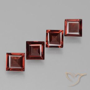 Gemas de Granate rodolita Rojo escarlata intenso natural de 2.44 ct, Cuadrado, VS
