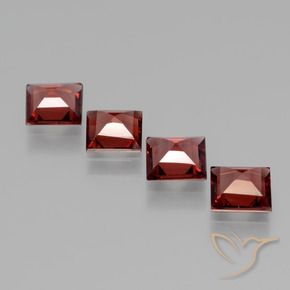 Gemas de Granate rodolita Rojo escarlata intenso natural de 2.44 ct, Cuadrado, VS