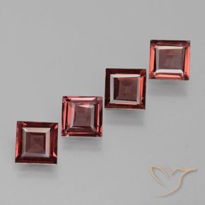 Gemas de Granate rodolita Rojo oscuro natural de 2.37 ct, Cuadrado, VS