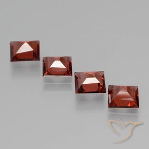 Gemas de Granate rodolita Rojo oscuro natural de 2.48 ct, Cuadrado, VS