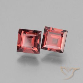 Gemas de Granate rodolita Rojo oscuro natural de 1.55 ct, Cuadrado, VS