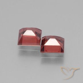 Gemas de Granate rodolita Rojo oscuro natural de 1.55 ct, Cuadrado, VS