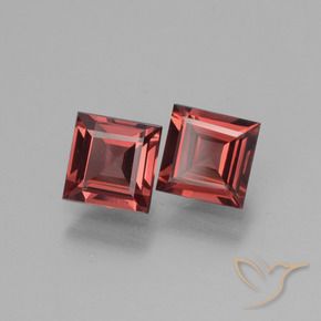 Gemas de Granate rodolita Rojo oscuro natural de 1.39 ct, Cuadrado, VS