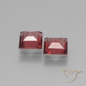 Gemas de Granate rodolita Rojo oscuro natural de 1.39 ct, Cuadrado, VS