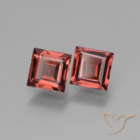Gemas de Granate rodolita Rojo escarlata intenso natural de 1.43 ct, Cuadrado, VVS-VS
