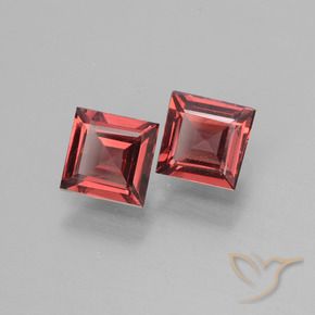 Gemas de Granate rodolita Rojo oscuro natural de 1.38 ct, Cuadrado, VS