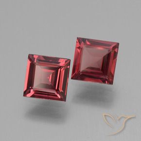 Gemas de Granate rodolita Rojo escarlata natural de 1.32 ct, Cuadrado, VS