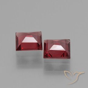 Gemas de Granate rodolita Rojo escarlata natural de 1.32 ct, Cuadrado, VS