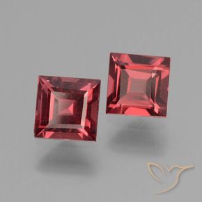 Gemas de Granate rodolita Rojo escarlata natural de 1.48 ct, Cuadrado, VS