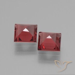 Gemas de Granate rodolita Rojo escarlata natural de 1.42 ct, Cuadrado, VVS-VS