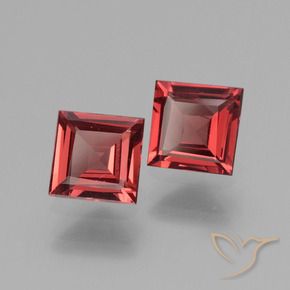 Gemas de Granate rodolita Rojo oscuro natural de 1.37 ct, Cuadrado, VS