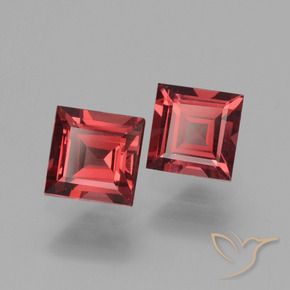 Gemas de Granate rodolita Rojo rosado natural de 1.56 ct, Cuadrado, VS