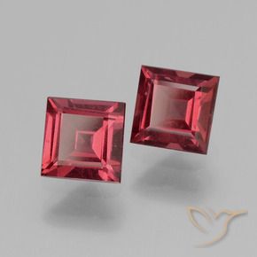 Gemas de Granate rodolita Rojo rosado natural de 1.60 ct, Cuadrado, VS