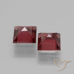 Gemas de Granate rodolita Rojo rosado natural de 1.60 ct, Cuadrado, VS
