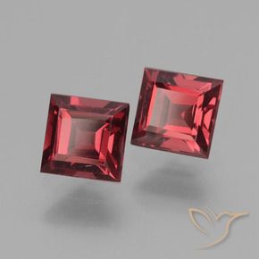 Gemas de Granate rodolita Rojo oscuro natural de 1.75 ct, Cuadrado, VS