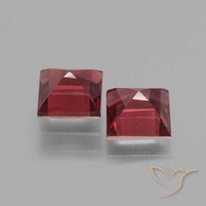 Gemas de Granate rodolita Rojo oscuro natural de 1.75 ct, Cuadrado, VS