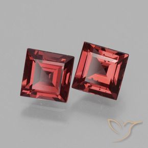 Gemas de Granate rodolita Rojo escarlata natural de 1.72 ct, Cuadrado, VS