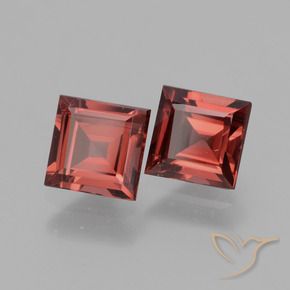 Gemas de Granate rodolita Rojo medio natural de 1.62 ct, Cuadrado, VS
