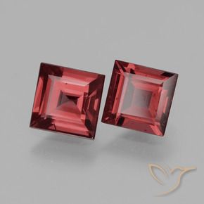Gemas de Granate rodolita Rojo escarlata natural de 1.52 ct, Cuadrado, VS