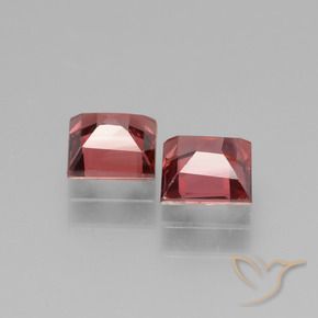 Gemas de Granate rodolita Rojo oscuro medio natural de 1.63 ct, Cuadrado, VS