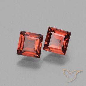 Gemas de Granate rodolita Rojo oscuro natural de 1.45 ct, Cuadrado, VS