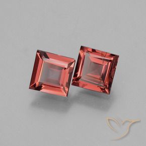Gemas de Granate rodolita Rojo baya intenso natural de 1.34 ct, Cuadrado, VS