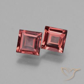 Gemas de Granate rodolita Rojo escarlata claro natural de 1.38 ct, Cuadrado, VS