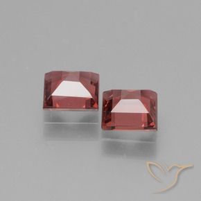 Gemas de Granate rodolita Rojo escarlata claro natural de 1.38 ct, Cuadrado, VS