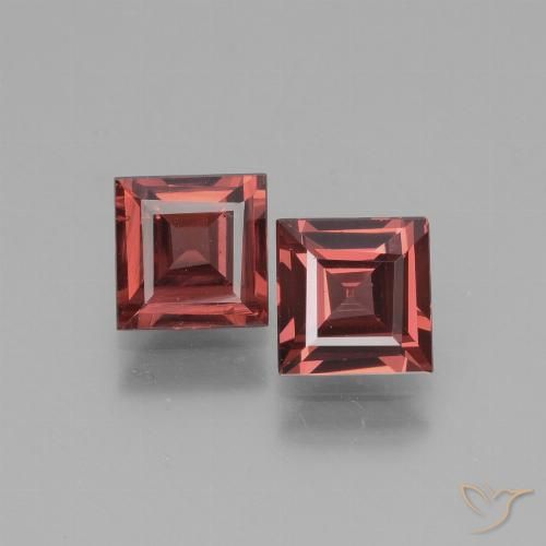 1.58ctw Natural Rojo claro Granate rodolita, Cuadrado, VS