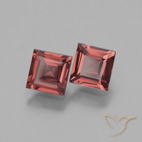 Gemas de Granate rodolita Rojo claro natural de 1.58 ct, Cuadrado, VS