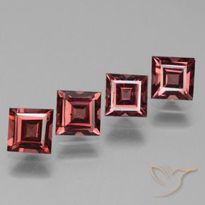 Gemas de Granate rodolita Rojo oscuro natural de 2.85 ct, Cuadrado, VS