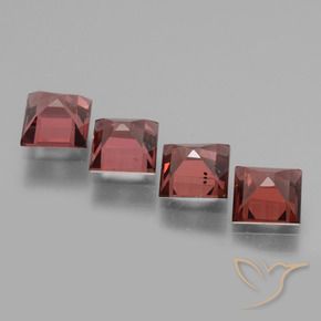Gemas de Granate rodolita Rojo oscuro natural de 2.85 ct, Cuadrado, VS