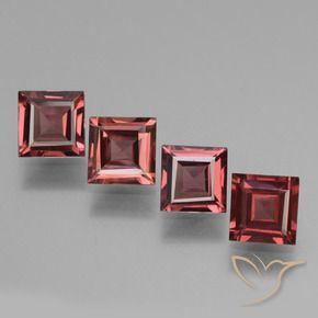 Gemas de Granate rodolita Rojo escarlata natural de 2.83 ct, Cuadrado, VS