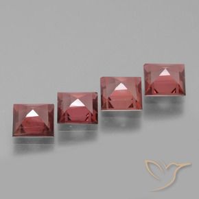 Gemas de Granate rodolita Rojo escarlata natural de 2.83 ct, Cuadrado, VS