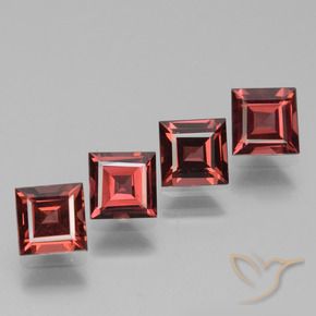 Gemas de Granate rodolita Rojo oscuro natural de 3.25 ct, Cuadrado, VS