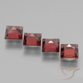 Gemas de Granate rodolita Rojo oscuro natural de 3.25 ct, Cuadrado, VS