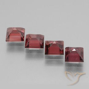 Gemas de Granate rodolita Rojo oscuro natural de 3.02 ct, Cuadrado, VS