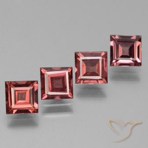 Gemas de Granate rodolita Rojo escarlata claro natural de 2.87 ct, Cuadrado, VS