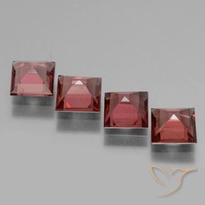Gemas de Granate rodolita Rojo escarlata claro natural de 2.87 ct, Cuadrado, VS