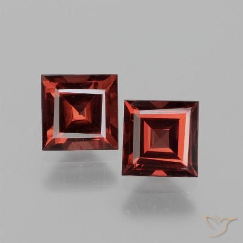 1.65ctw Natural Rojo oscuro Granate rodolita, Cuadrado, VS