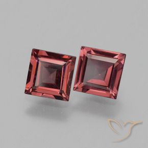 Gemas de Granate rodolita Rojo oscuro natural de 1.40 ct, Cuadrado, VS