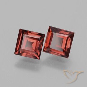Gemas de Granate rodolita Rojo escarlata intenso natural de 1.52 ct, Cuadrado, VS