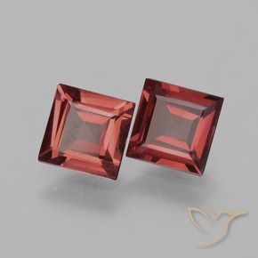 Gemas de Granate rodolita Rojo oscuro natural de 1.47 ct, Cuadrado, VS