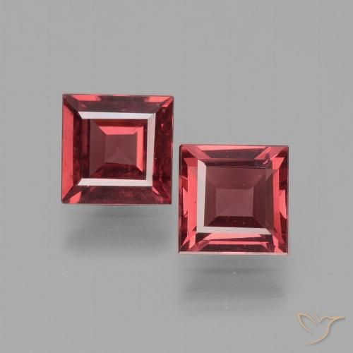 1.40ctw Natural Rojo rosado Granate rodolita, Cuadrado, VS