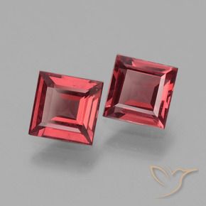 Gemas de Granate rodolita Rojo rosado natural de 1.40 ct, Cuadrado, VS