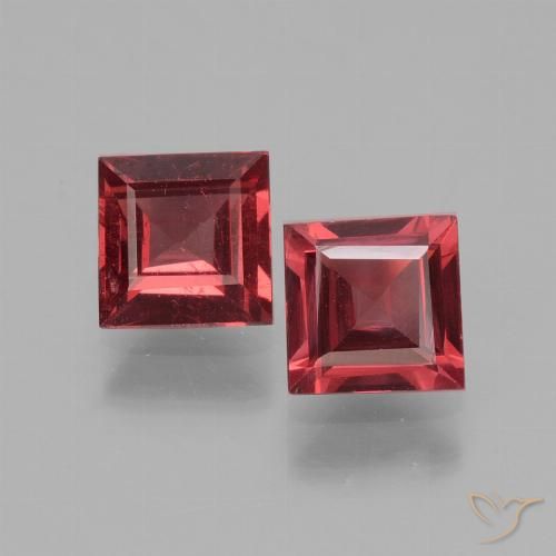 1.49ctw Natural Rojo rosado Granate rodolita, Cuadrado, VS