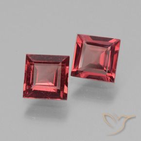 Gemas de Granate rodolita Rojo rosado natural de 1.49 ct, Cuadrado, VS